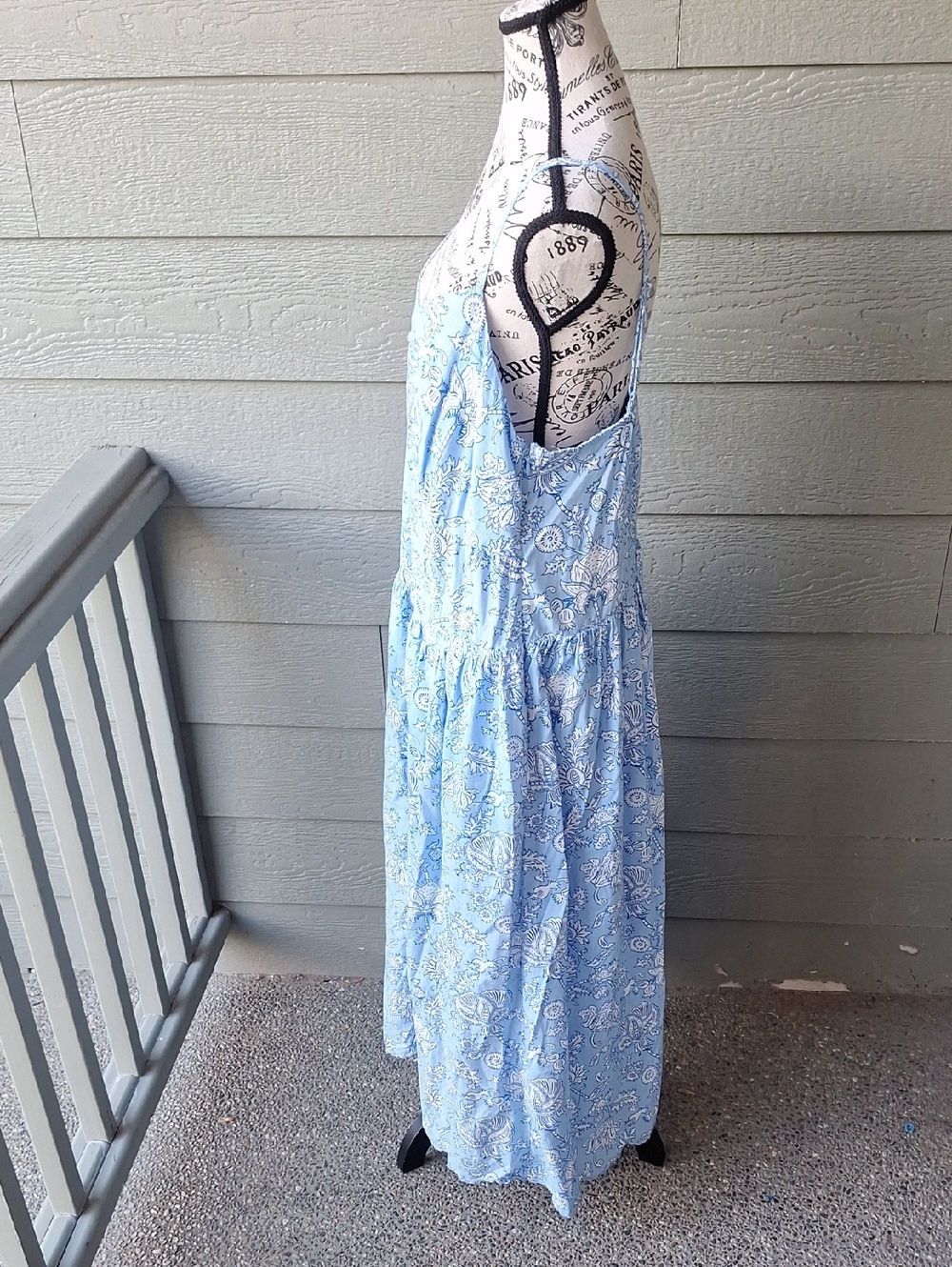 NWT Roller Rabbit x Target Blue & White Floral Basque Waist Midi Maxi Dress XXL - Picture 10 of 15